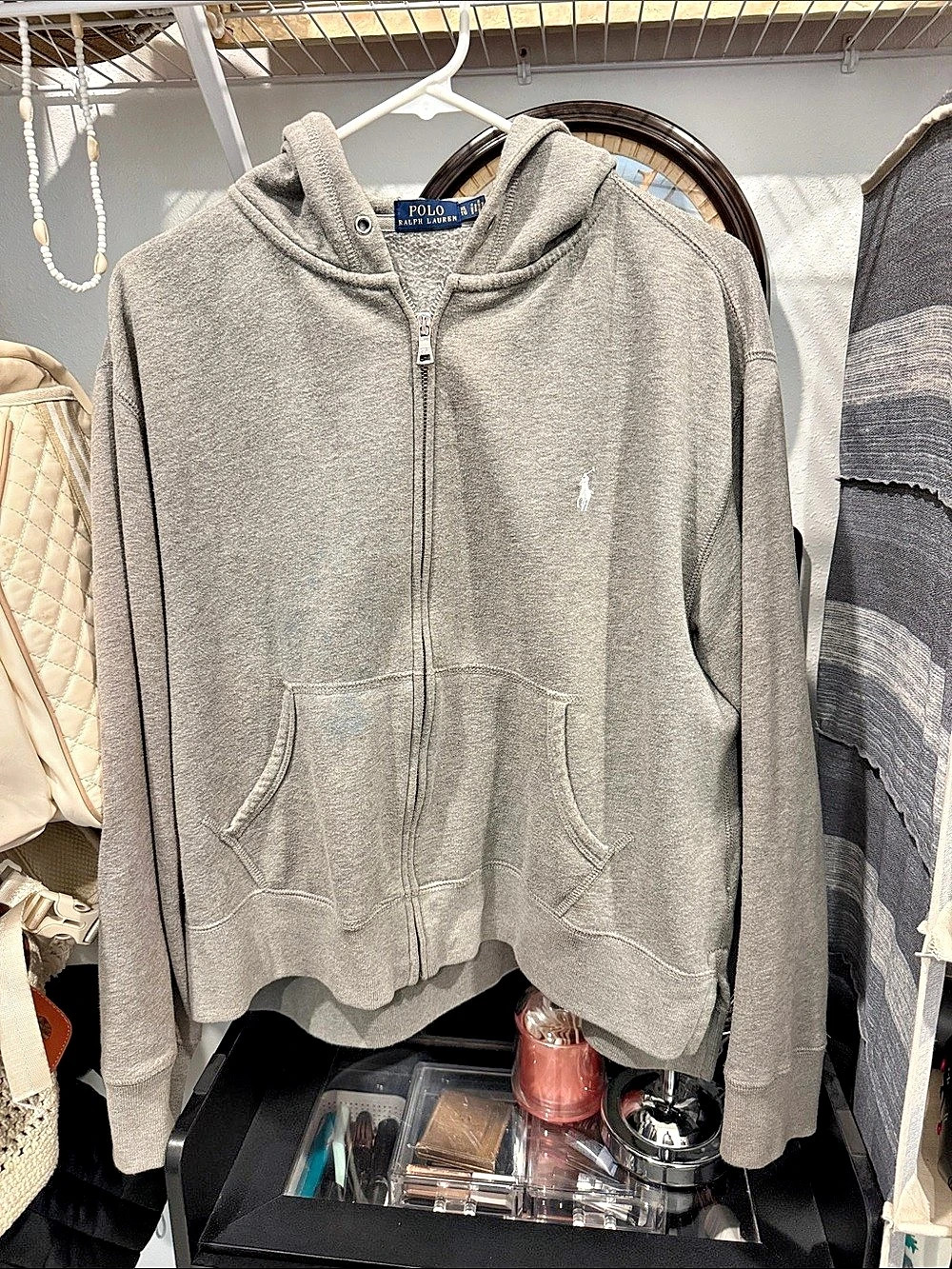 Polo Ralph Lauren Full-Zip Fleece Hoodie Gray XL women’s